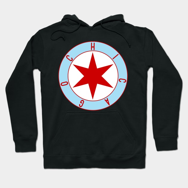 Chicago Flag Star Decal Hoodie by zsonn